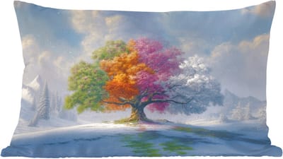 Sierkussens - Kussentjes Woonkamer - 60x40 cm - Boom - Seizoenen - Winter - Landschap
