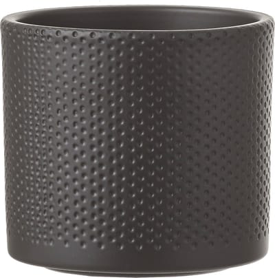 Mica Decorations Bloempot - grijs - relief - keramiek - 21 cm - plantenpotten binnen