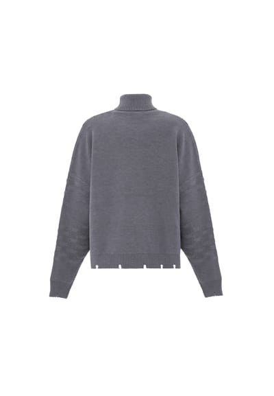 Faina Trui met coltrui Dames licht grijs melange