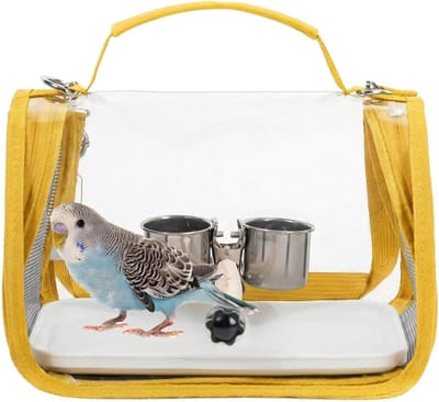 Vogel Transporttas - Reismand - Vervoer Vogels - Ingebouwde Zitstok - 25x25x4 cm - Veelkleurig