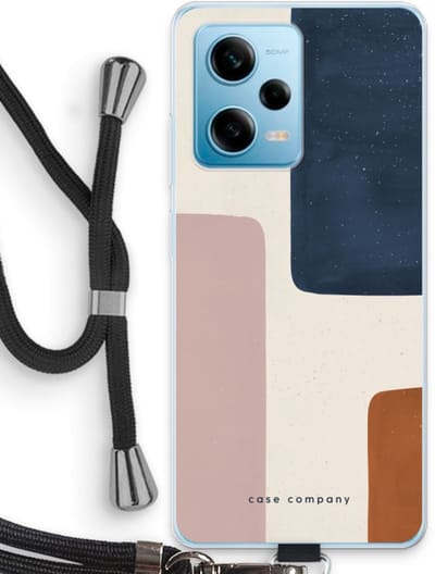 Case Company® - Hoesje met koord geschikt voor Xiaomi Redmi Note 12 Pro 5G hoesje met Koord - Geo #5 - Telefoonhoesje met Zwart Koord - Bescherming aan alle Kanten en Over de Schermrand
