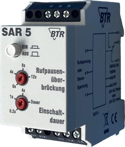 TELEFOONBEL-INSCHAKELRELAIS SAR-5 - instelbare schakelduur - 24v