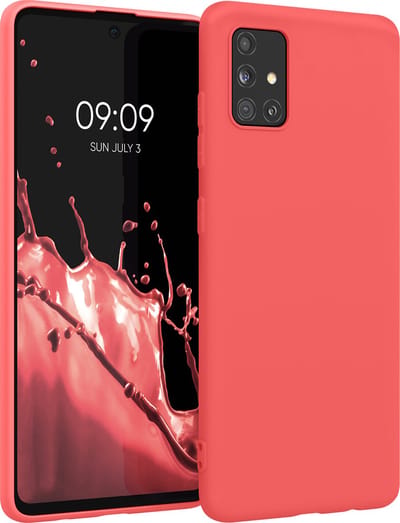 kwmobile telefoonhoesje geschikt voor Samsung Galaxy A51 - Hoesje voor smartphone - Back cover in neon koraal