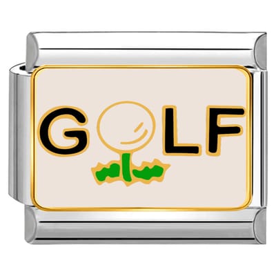 Quiges - Schakel - Bedel - 9mm - charms - Golf - Cannabis - Geschikt voor - armband - Schakelarmband - italy bedels armband