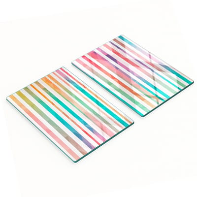 Multifunctionele decoratieve keukenplanken van gehard glas met regenboogmotief, 2x40x52 cm