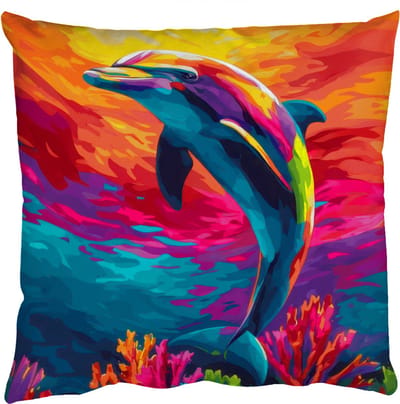 Sierkussens - Kussentjes Woonkamer - 50x50 cm - Dolfijn - Kleurrijk - Oceaan - Koraal