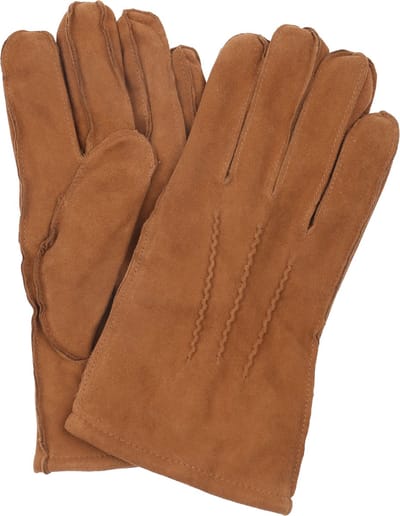 Suitable Suede Handschoen Cognac - Maat L - Heren