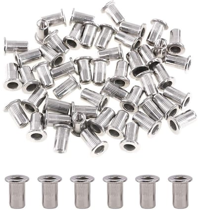 RVS M4 Platte Kop Draadmoer Set - 50 Stuks - Duurzaam, Roestvrij, Voor Bevestiging en Montage