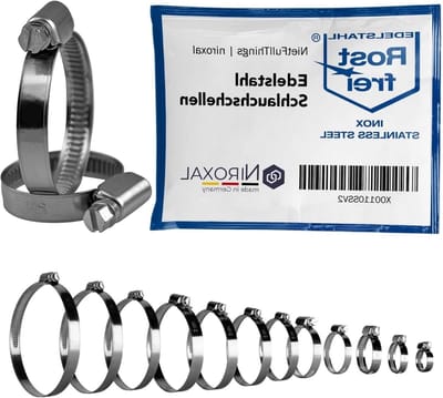Slangklemmen RVS - Slangbinders Schroefklemmen - Slangen Bevestigen - Wormaandrijving V2A - 90-110 mm - Zilver