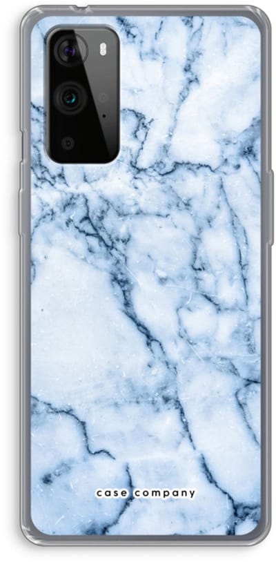 Case Company® - Hoesje geschikt voor OnePlus 9 Pro hoesje - Blauw marmer - Soft Cover Telefoonhoesje - Bescherming aan alle Kanten en Schermrand