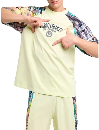 Carlo Colucci Heren T-shirt Geel C3577/491