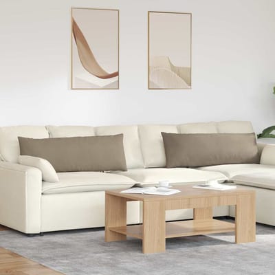vidaXL - Zitkussens - 2 - st - Stof - Taupe - 120 - x - 40 - cm