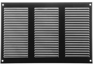 Stalen Ventilatie rooster - Luchtuitlaat Afdekking - Luchtcirculatie Verbeteren - Geïntegreerde Insectenbescherming - 30 x 20 cm - Zwart