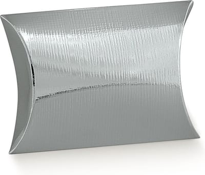 Cadeauverpakking doosje, sieraden, 100x100x35mm, metallic zilver (50 stuks)