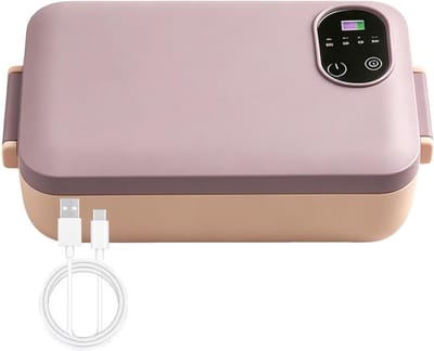 Verwarmde lunchbox - Draagbare voedselwarmer - Warme maaltijd onderweg - Snelle opwarmtechnologie - 900 ml - Roze