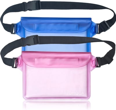 Waterdichte tas met riem voor outdoor activiteiten - 2 stuks (blauw + roze)