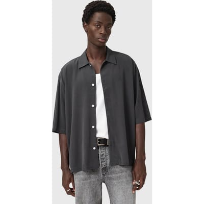 AllSaints Rialto Ss Shirt Raven Grey Taglia: XS | Camicie Casual Outlet | Uomo | Grigio