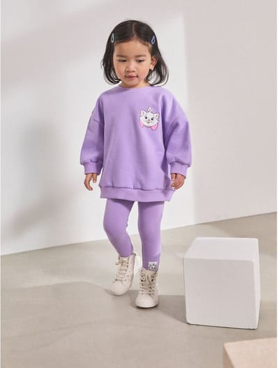 Next - Meisjes - Disney Aristocats sweatshirt en legging - Paars