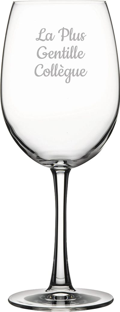 Rode wijnglas gegraveerd - 58cl - La Plus Gentille Collègue