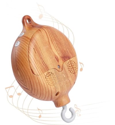 Baby Muziekmobiel met Muziekbox – Houtlook Boxmobiel – 35 Melodieën – Draaifunctie – Incl. Batterijen