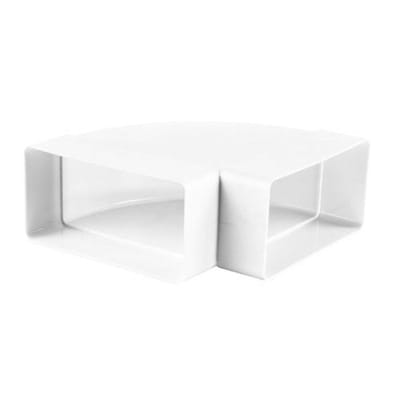 Ventilatiekanaal vlak 220x54 mm bochtstuk 90° horizontaal