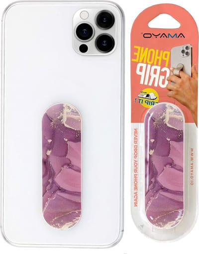 Smartphone Vingerhouder - Mobiele Telefoon Grip Stand en Ring - Marble Serie Paars met Ergonomisch Ontwerp