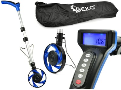 GEKO Digitale afstandsmeter - LCD scherm - Meetbereik tot 10.000 m - Nauwkeurigheid 0,1 m - Compact wielontwerp