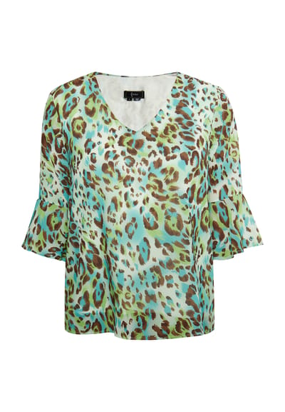 Faina Blouse shirt Dames Turkoois Veelkleurig