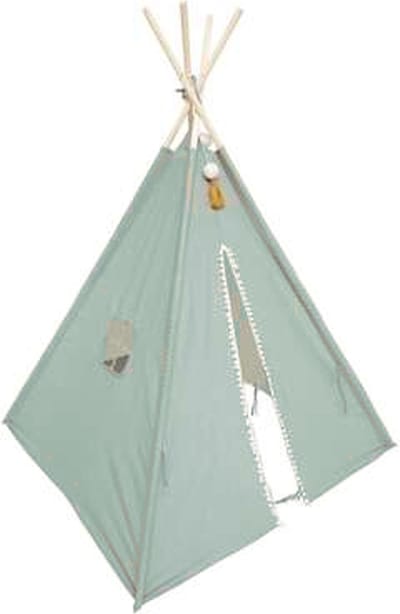 Atmosphera Tipi speeltent voor kinderen - 120 x 120 x 160 cm - groenblauw - wigwam