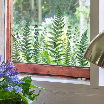 2 vellen 30 x 40cm Groene planten raamstickers met varenbladeren, herbruikbare raamstickers voor lente en zomer, botanische raamstickers, dubbelzijdige anti-botsingsstickers voor ramen, glazen deuren, decoratie met groene varenbladeren| Cyslmuk®