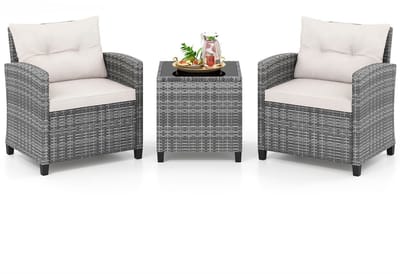 Balkonset 2 personen - Tuinset - Bistroset - Grijs-mix - Weerbestendig - 3 delig - Tuintafel en 2 stoelen - 2 personen - Metaal