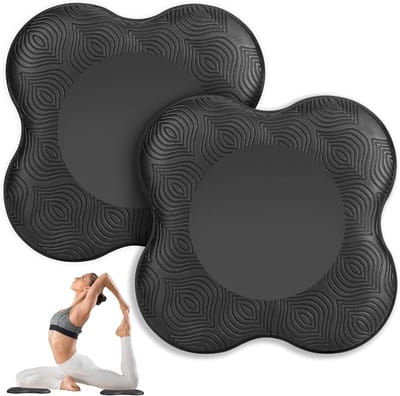 Yoga Kniekussens - Kniebeschermers Fitness - Comfortabel Sporten - Set van Twee - 20x20cm - Zwart