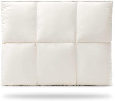 Laptoptassen - Damescomputertassen - Comfortabele, zachte laptophoes - 13" 14" - Gewatteerde laptoptas met kussensloop - Wit
