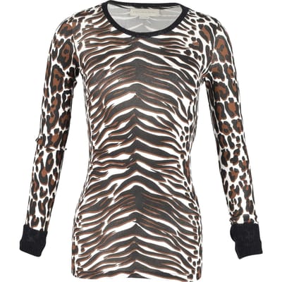 Stella McCartney Bodycon top met lange mouwen in dierenprint van katoen