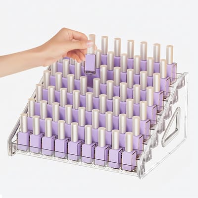 Nail Polish Organizer voor 7 Stappen, Transparante Acryl Houder voor Nagellak, Perfect voor Lipstick en Essentiële Olie Display
