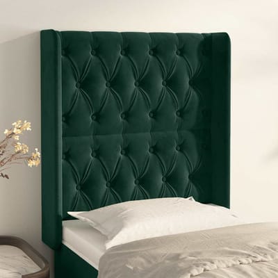 vidaXL - Hoofdbord - met - randen - 83x16x118/128 - cm - fluweel - groen