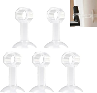 5-stuks Deurstopper voor de slaapkamer - Anti-botsingspad voor deurklinken - Deurklinkbeschermer - 7,6 x 4,9 x 2,6 cm - Anti-botsingsdemping - Geen boren nodig - Geschikt voor deurklinken in slaapkamers, hotelkamers en kantoren - Transparant