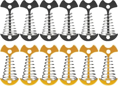 Dekankers Set - Tentharingen Luifel - Vastzetten Terras - Zonder Boren - 12 Stuks - Zwart Goud