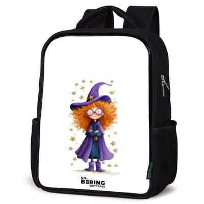 NoBoringSuitcases.com® - Rugzak zwart - Schooltas jongen & meisje - Sterrenmagie met krullen - Rugtas voor school - Boekentas kind - Schoolrugzak - Kinderrugzak