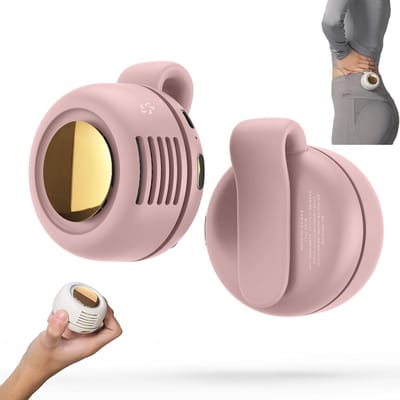 Portable Silent Mini Bladeless Fan Clip on, Portable Silent MiniBladeless Electric Fan, PortableBladeless Mini Fans, 3 Speeds Small Clip onFan for Shirt (Pink)