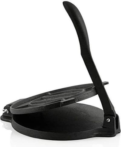 Solacis Tortilla pers - Tortillapers - Tortilla maker - Gietijzer - Inclusief 100 bakvellen - 25cm diameter - Roti maker - Ideaal voor in de keuken!