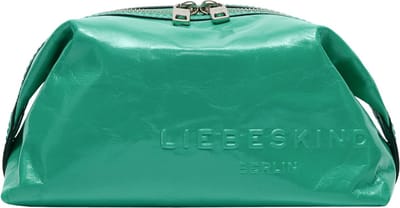 LIEBESKIND BERLIN Leren Utensil zak Elvira Paper Touch Crinkle Pouchette Beauty Jade Groene