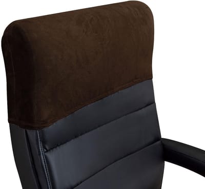 Fluwelen hoofdsteunhoezen voor bureaustoelen, geschikt voor computerbureaus en -stoelen, hoofdsteunhoezen, hoofdsteunbeschermers, stofwerende hoofdsteunhoezen (donkerbruin, 2 stuks).