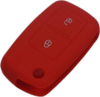 Store_7 - Silicone Auto Sleutel Bescherming - Sleutelhoes - Rood - Flexibel en Wasbaar - Geschikt voor VW - 2 Knoppen