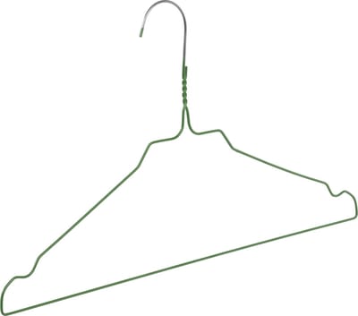 De Kledinghanger Gigant - Draadhanger - Stomerijhanger - Volwassenen - 404-24 - 100 Stuks - metaal - Licht Groen - Rokinkepingen - 41 cm - Ø 2,4 mm - Kledinghanger - Kleerhanger (404_24_08/100)