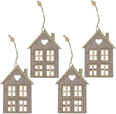 Dailygoody - vilten kersthangers - kerstboomversiering - set van 4