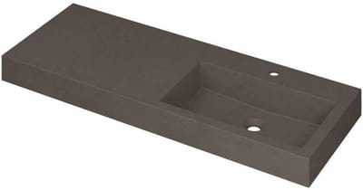 INK Momento Wastafel Quartz Wasbak Rechts met 1 Kraangat - 1200x450x90 mm - Quartz Beton