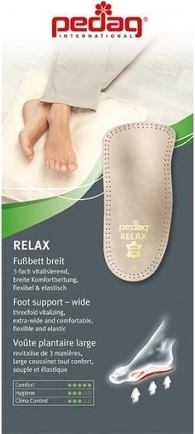 Pedag Relax - 3/4 anatomisch voetbed met spreidvoetpelotte en lengteboogsteun - 43