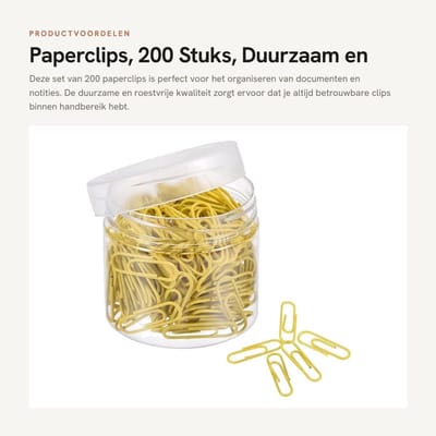 Dailygoods- Paperclips 200 Stuks - Geel - Schattig - Roestvrij - Vinyl Coating - Kantoor Benodigdheden - 28mm Formaat - Kantoorbenodigdheden