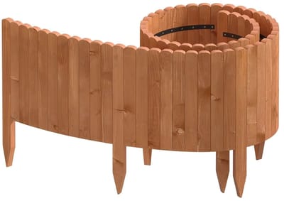 Borderrand Tuin - Tuinafscheiding - Tuinhek - Tuin Schutting - 203x60x1.4cm - Hout - Bruin